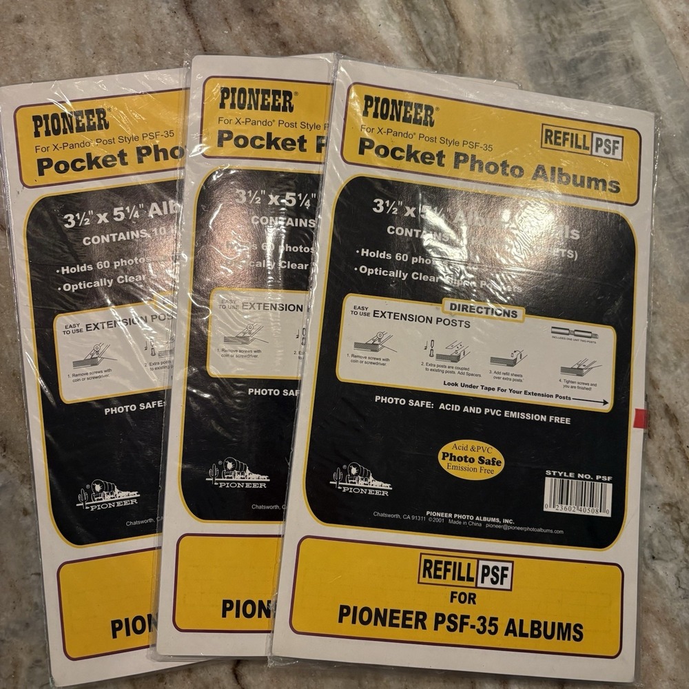 LOT THREE PIONEER PSF-35 Photo Album Refill Pages 60 Photos 3.5" x 5.25" EACH
